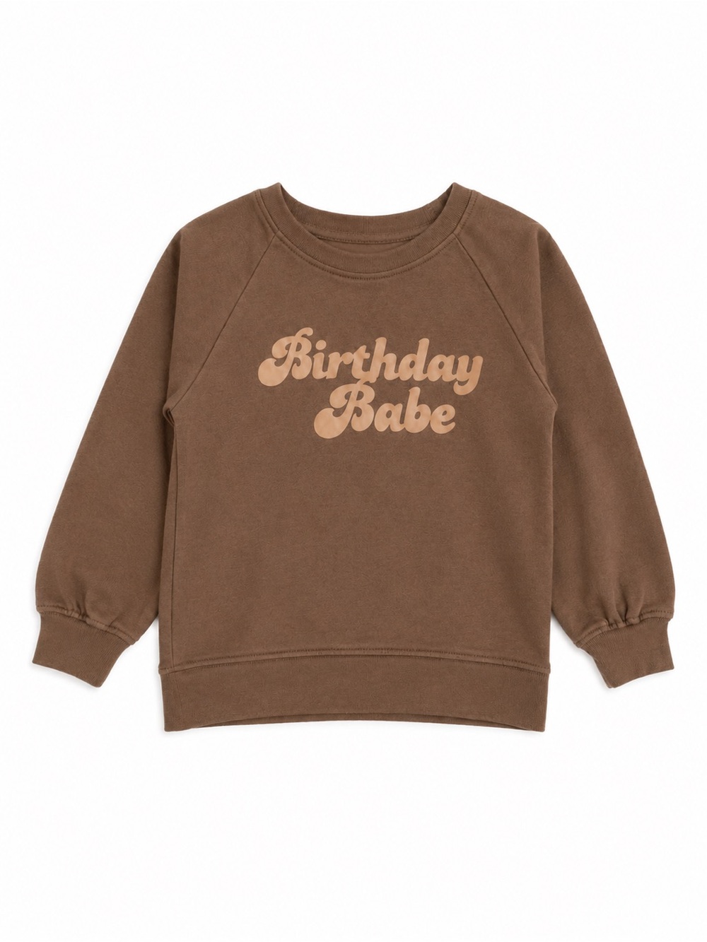 Colored Organics Birthday Babe Sweatshirt Toddler Girls 4T Brown Pullover